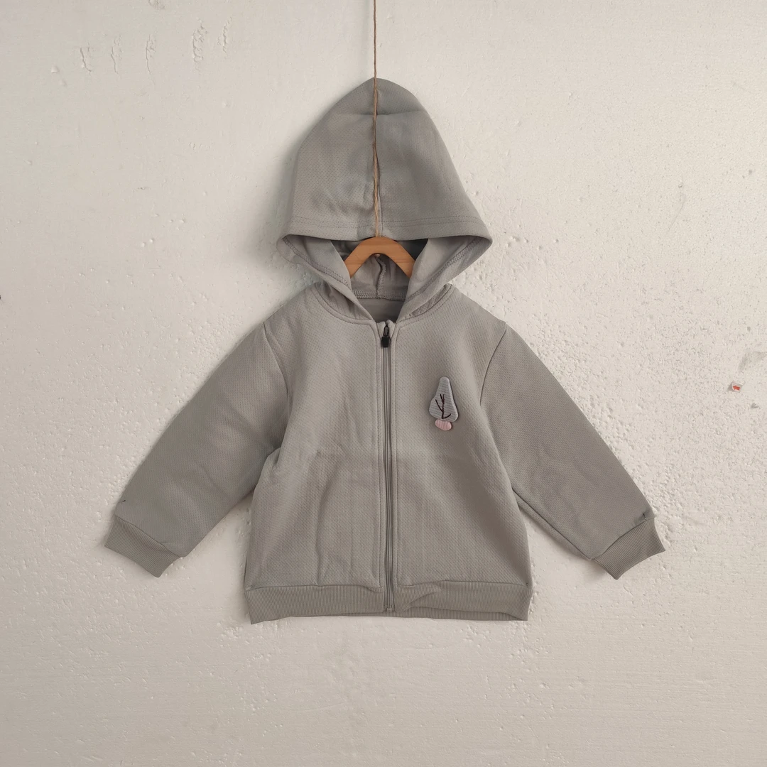 6411 小松树小毛圈连帽对开衣