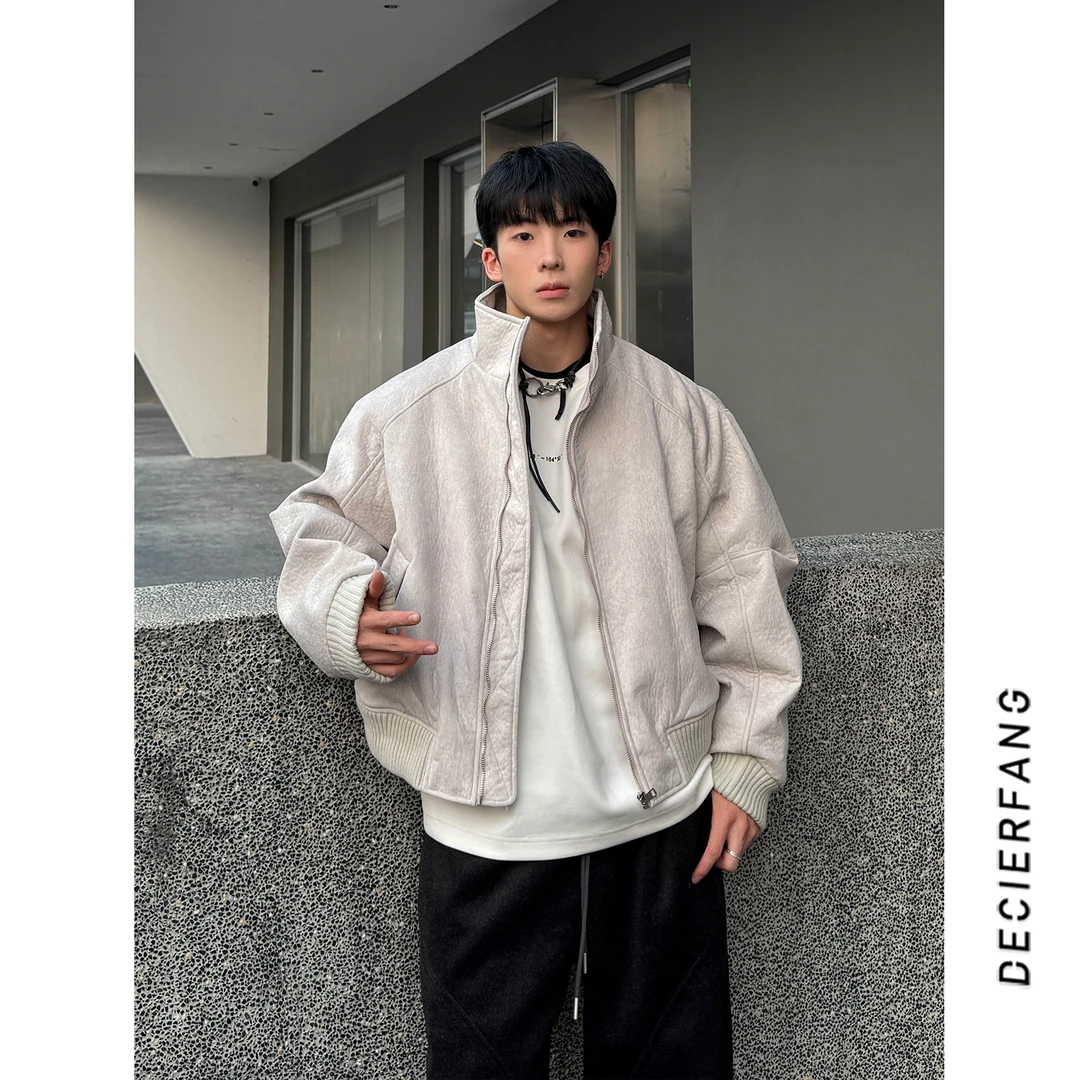 简约百搭休闲宽松棉服外套高街美式外套男2024年冬季新款韩版