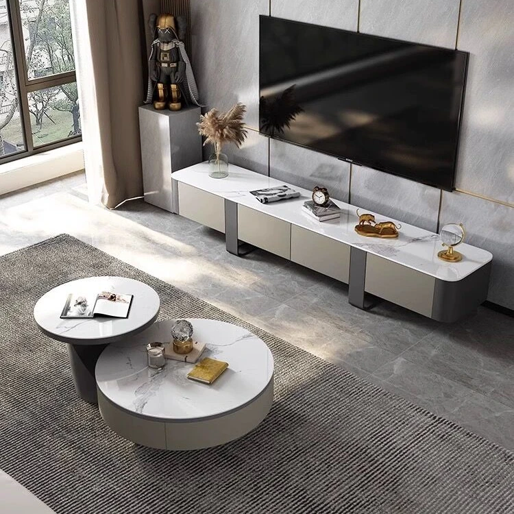 意式极简岩板电视柜组合大小户型家用设计师款实用现代简约电视柜