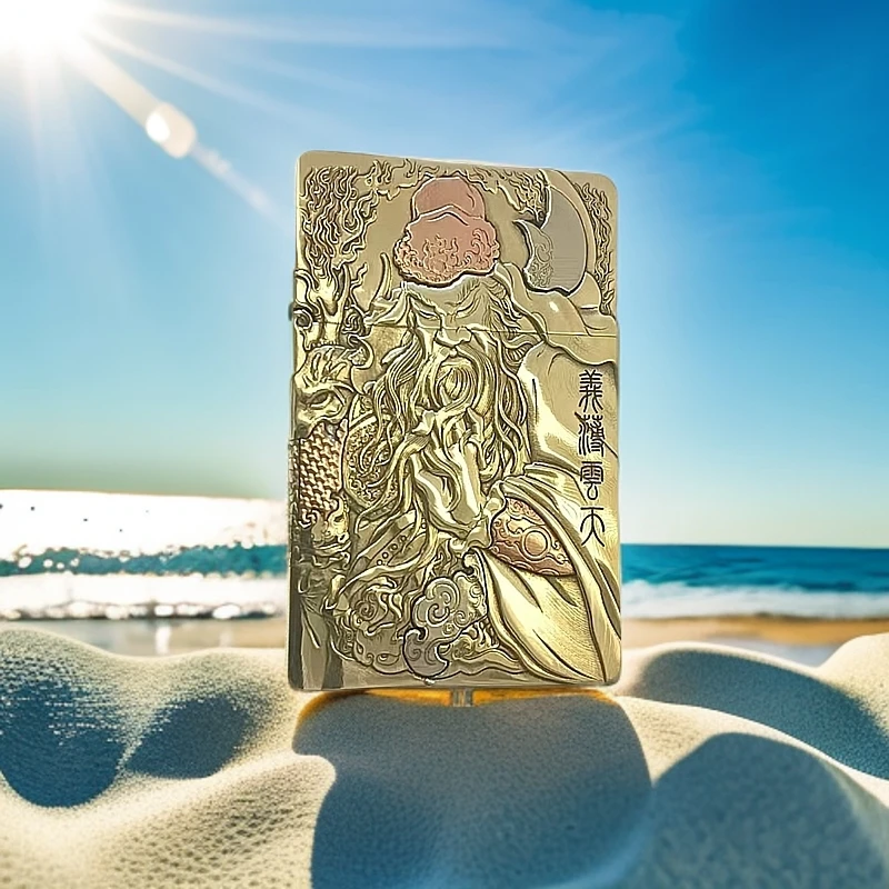 EIFFEL/埃菲尔煤油打火机小重甲ZL8浮雕镶关二爷男友礼物