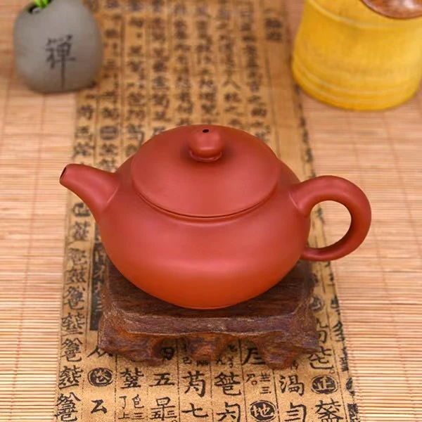 摩苏潮州朱泥壶茶壶冲水壶小容量小壶家用半手工紫砂功夫泡茶具