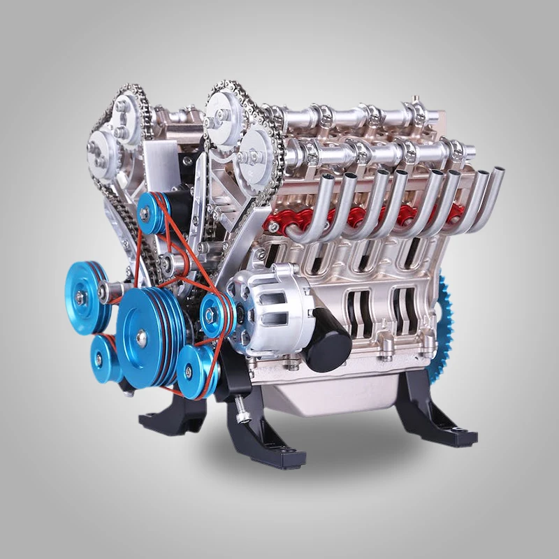 土星文化发动机全金属拼装模型四缸双八缸V8电动组装机械玩具男生