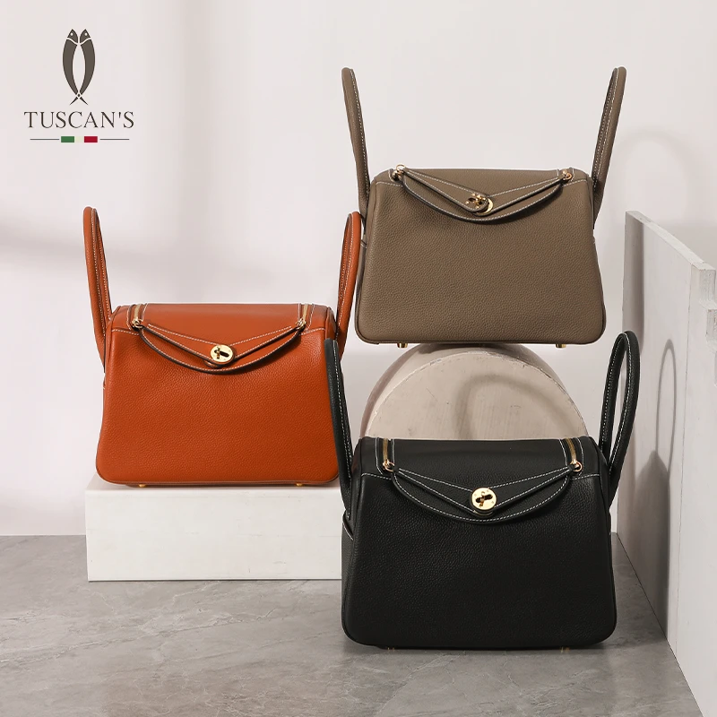 【双鱼女包】百搭时尚真皮女士手提包气质经典单肩斜跨包TS时代双鱼