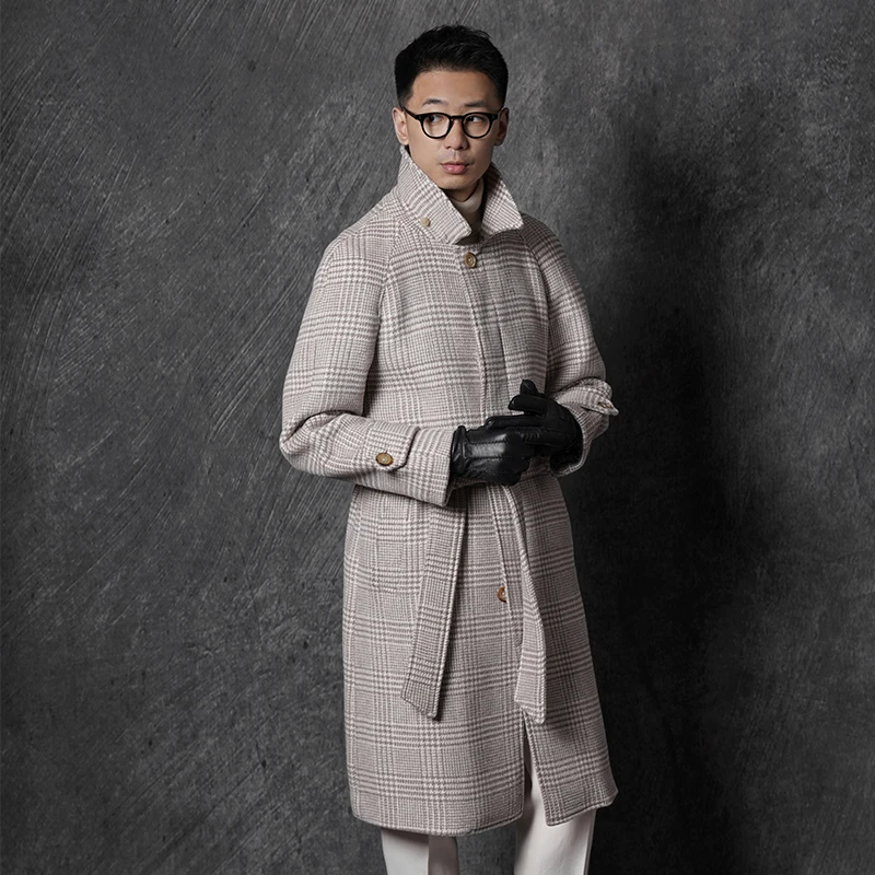 CM那不勒斯皇后经典奶咖色亲王格兔绒重磅巴尔玛肯插肩袖大衣179