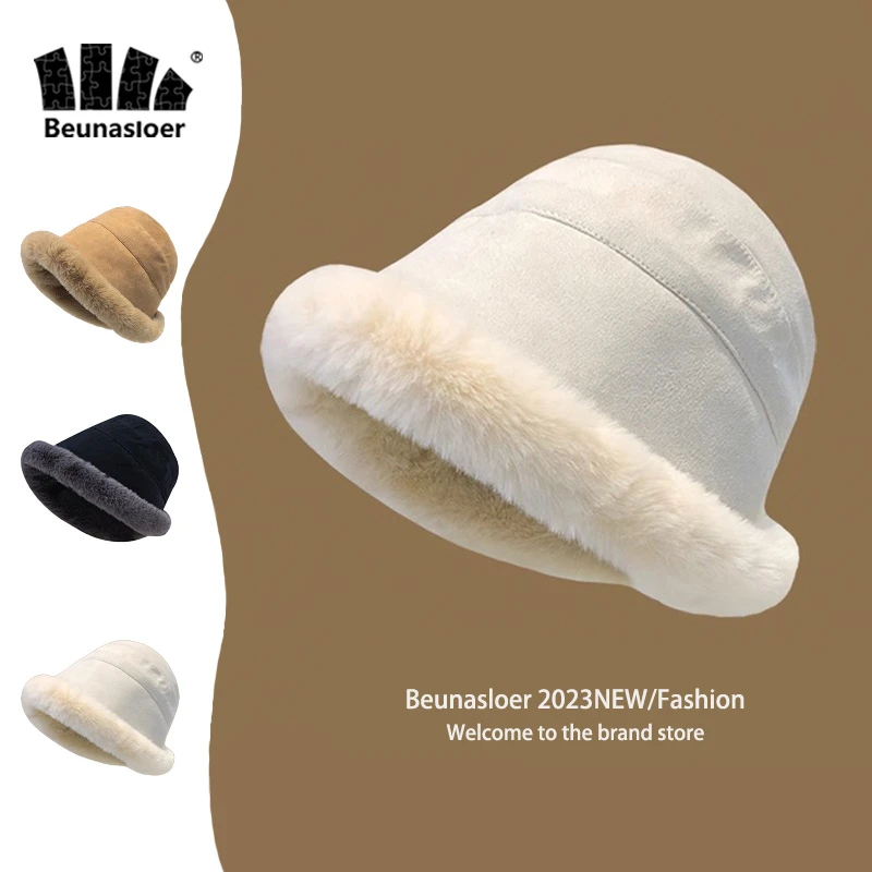 帽子女秋冬季时尚百搭毛绒冬天户外复古大脸显脸小保暖保暖防风款