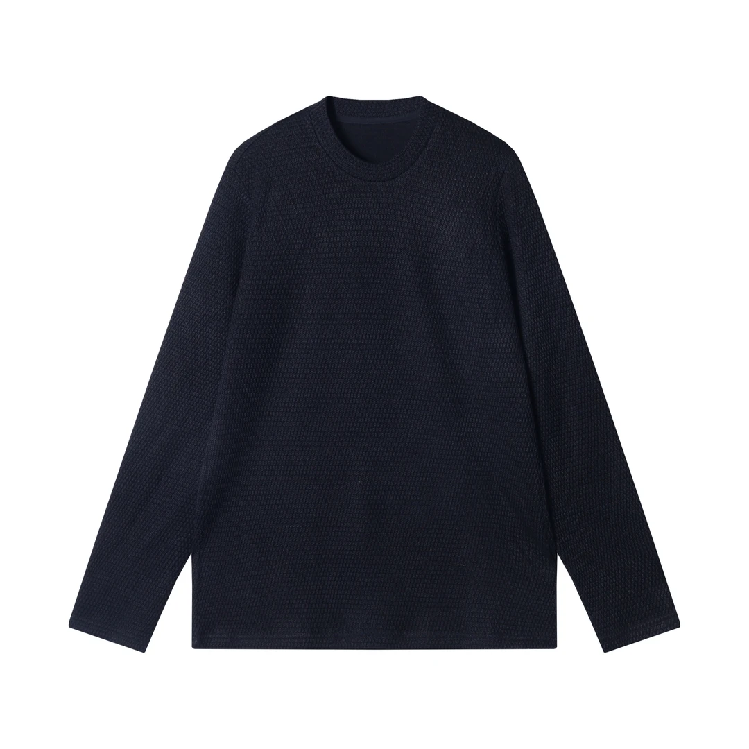 秋冬季新款时尚个性韩版纯色立体长袖T恤百搭潮流简约上衣