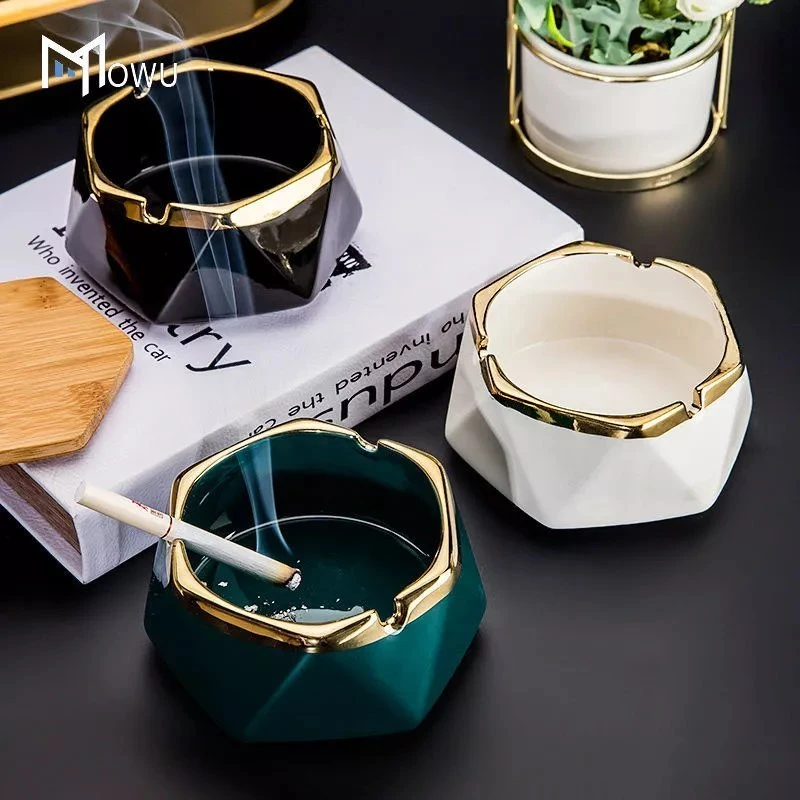 北欧轻奢陶瓷烟灰缸家用客厅创意个性潮流ins风办公室防烟味烟缸