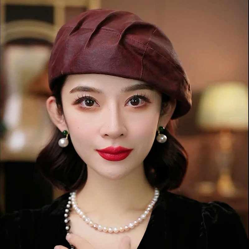 【香云纱空姐贝雷帽】桑蚕丝遮阳帽可折叠防晒透气太阳帽PT0673