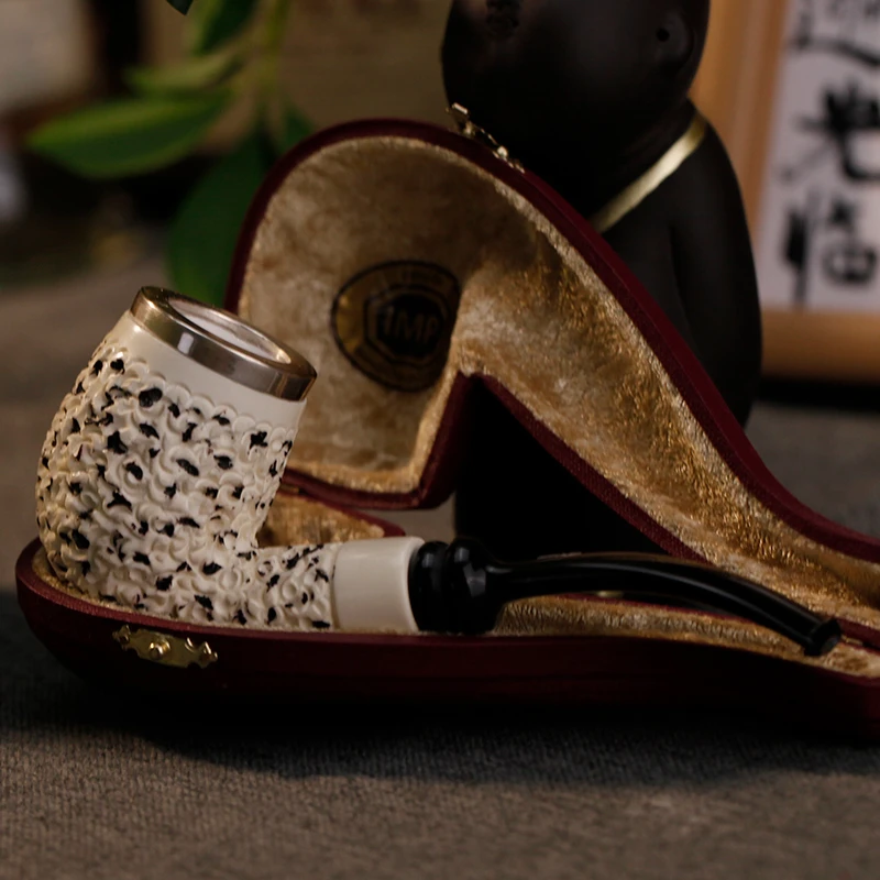 imp品牌海泡石海盐雕刻斑点土耳其手工斗