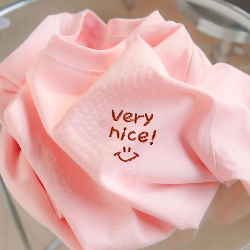 100%纯棉刺绣短袖t恤女宽松白色夏季绣花2025夏季新款半袖体恤