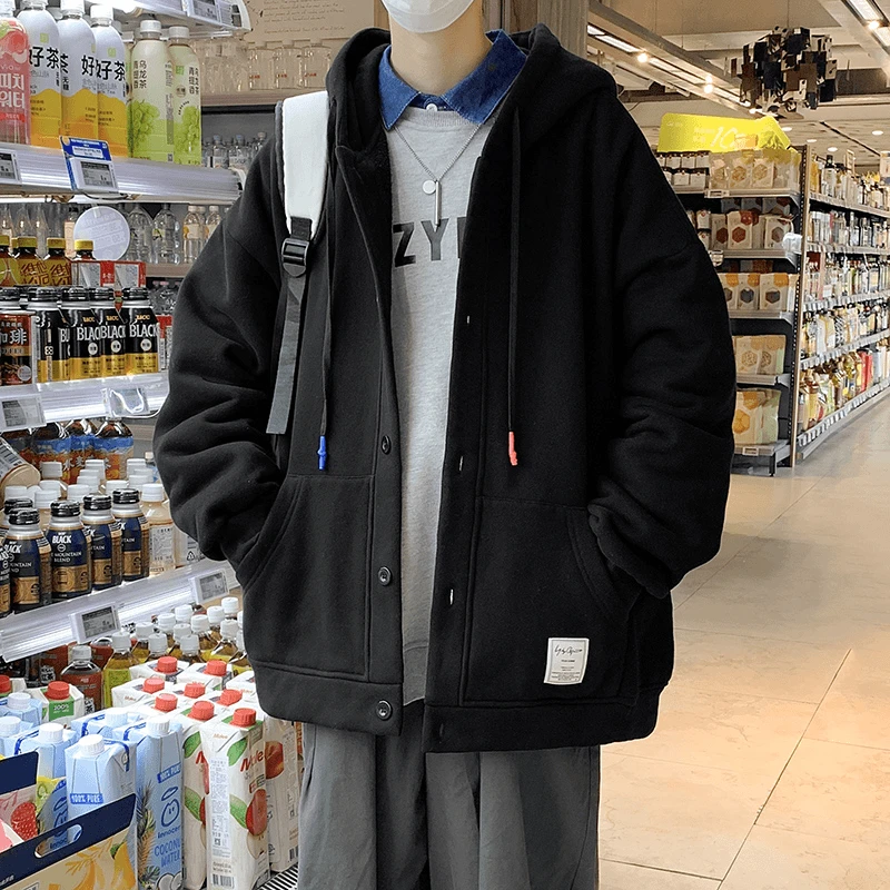 男装休闲百搭开衫卫衣男士秋季新款港风ins潮流宽松大码连帽外套