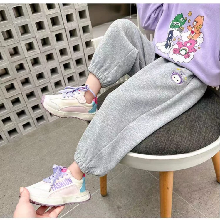 女童休闲裤子2024春装新款儿童秋韩版洋气时髦运动裤宝宝蛋仔长裤