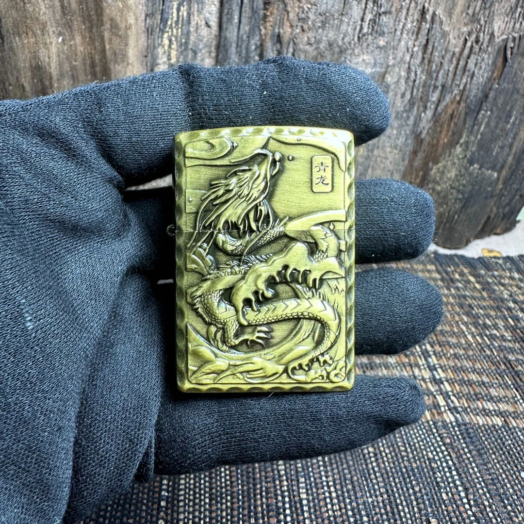 LYA-67204 青铜青龙 煤油打火机防风立体浮雕【福利款单机不带油】