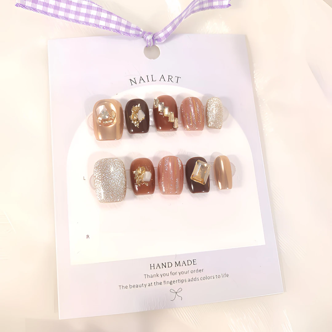 【浮光跃金】秋冬猫眼美甲手工制作穿戴甲