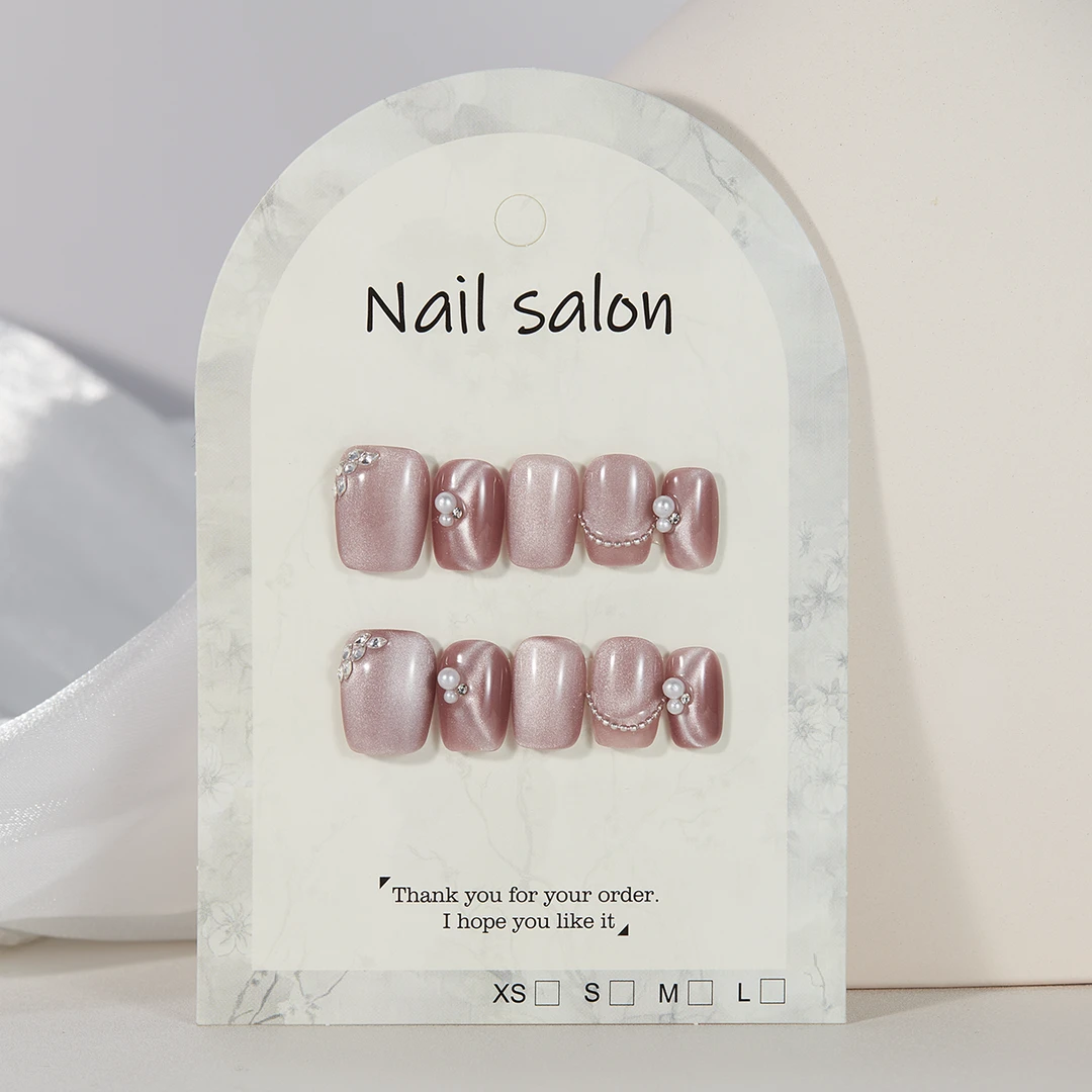 【晨露珍珠】纯手工穿戴甲爆款猫眼新年美甲百款搭