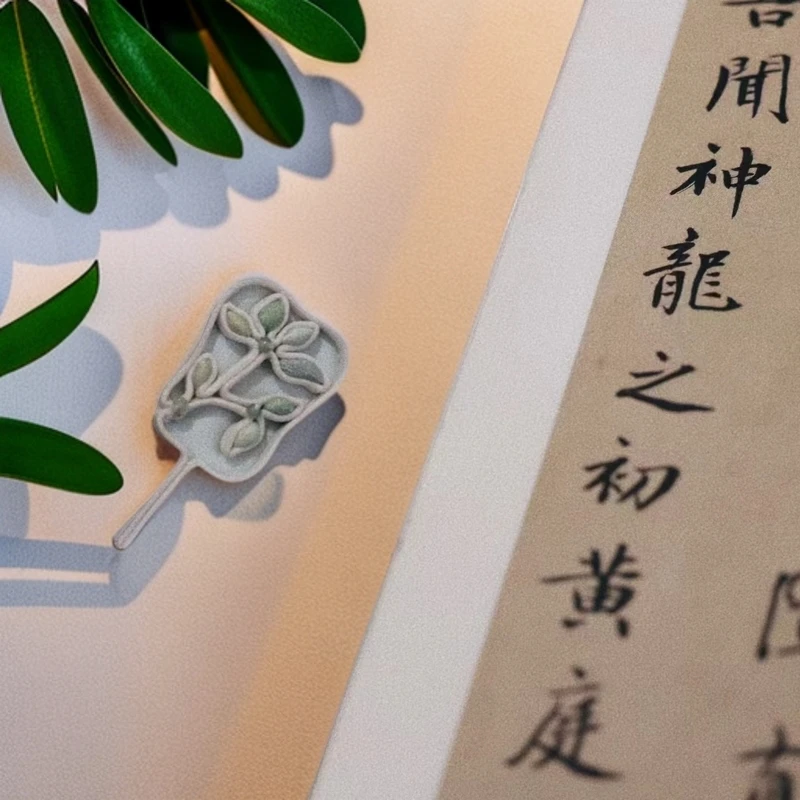 非金属布艺胸针 【植愈•栀青】非遗手工工艺国风盘扣胸针