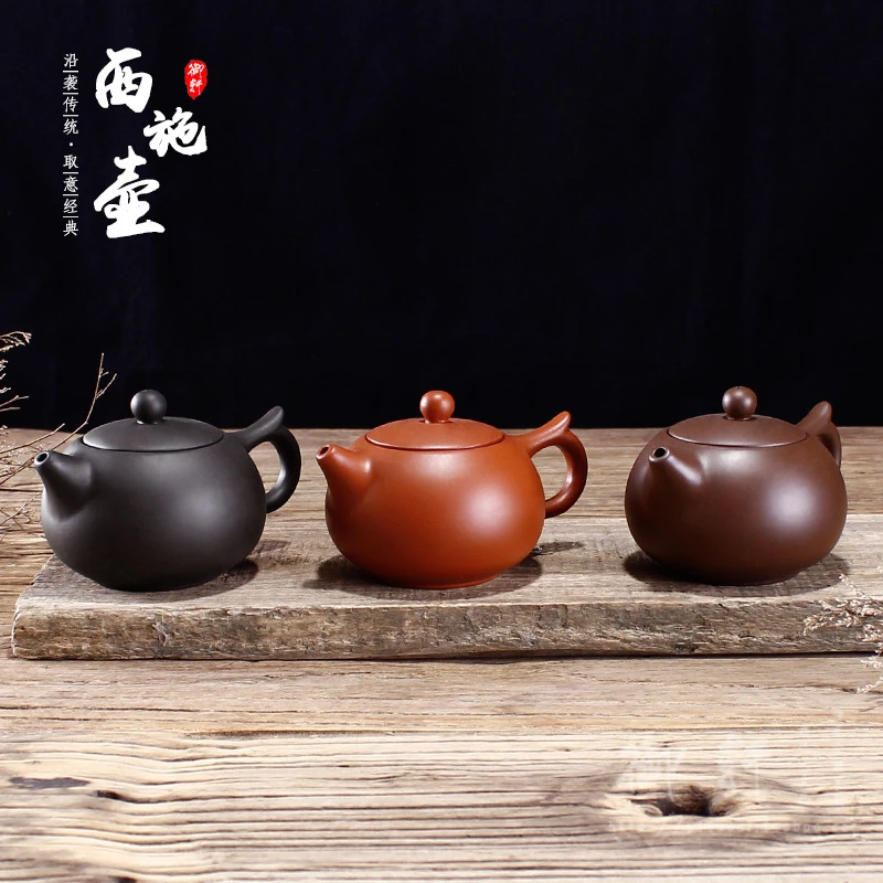 宜兴紫砂壶小容量朱泥泡茶壶球孔西施壶飞把壶小号壶家用功夫茶具