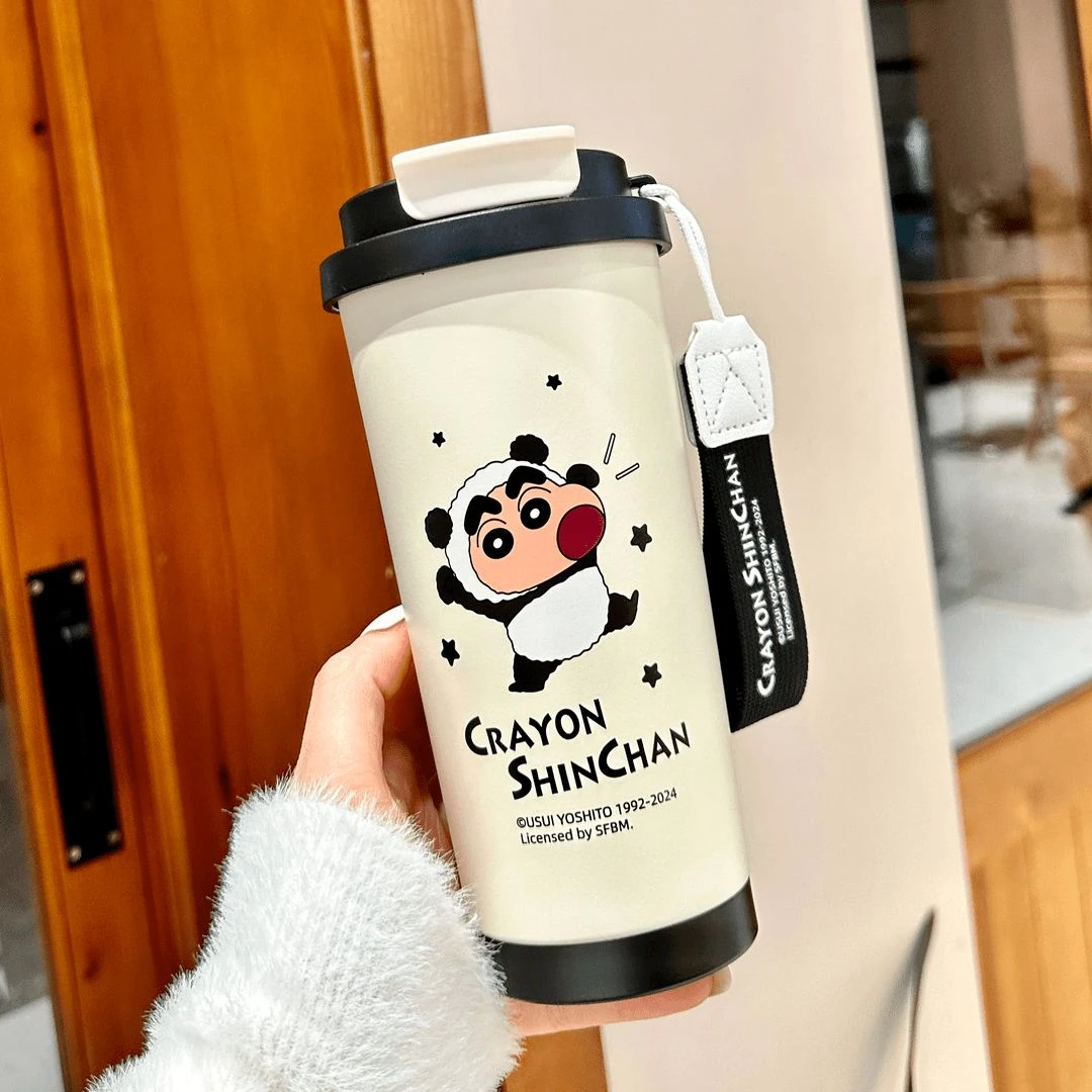 蜡笔小新水杯情侣送礼保温杯吸管便携陶瓷高颜值新款吸管杯子茶杯