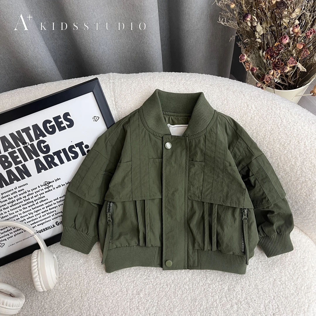 【迪哥】2024春季儿童夹克飞行服棒球服外套23q013-CCCC