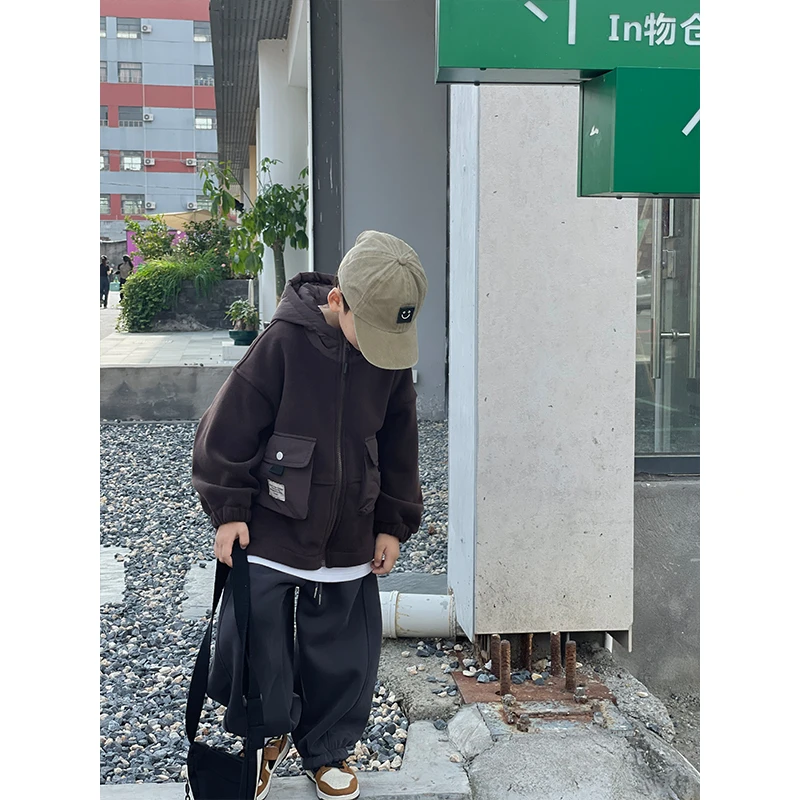 冬装儿童潮流宽松连帽加绒保暖外套HDM3125-QQQQ