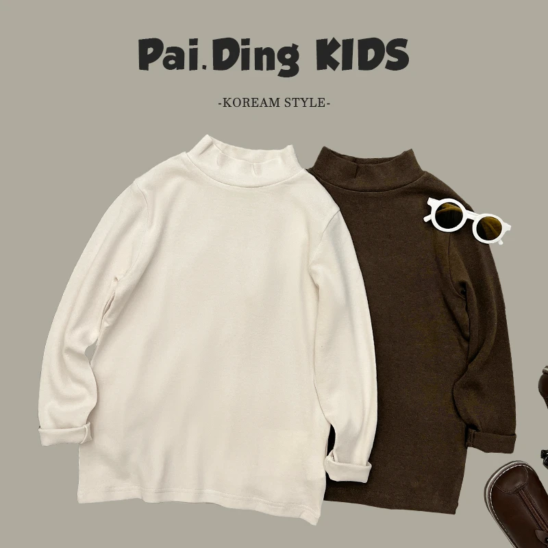 【迪哥】春秋装儿童韩版时尚潮流休闲四色基础内搭上衣SJ4095-QHH