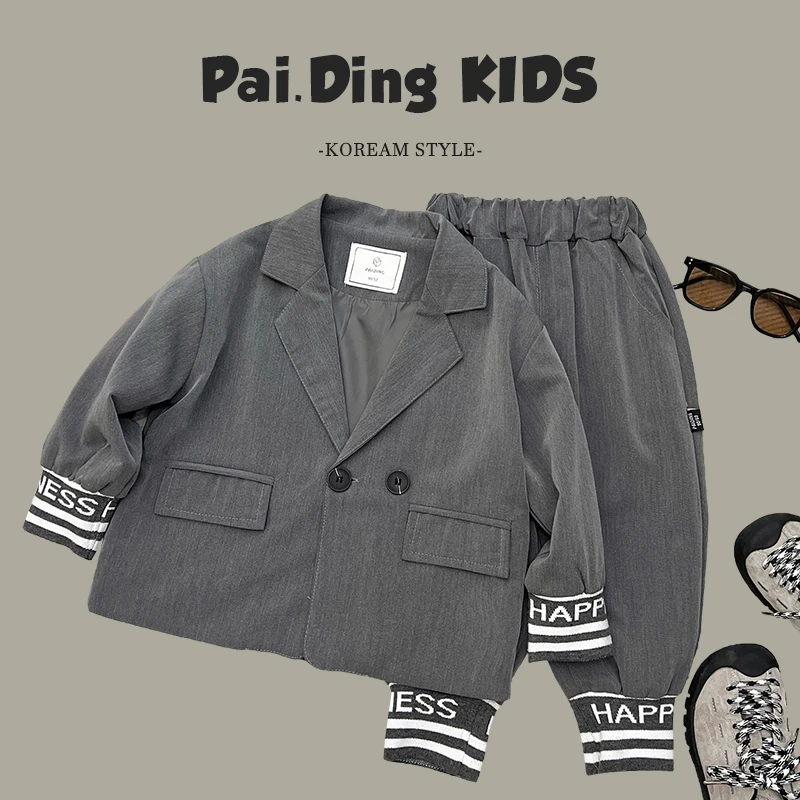 春秋装儿童韩版时尚潮流个性学院风休闲宽松日常套装SJ4386-CCCC