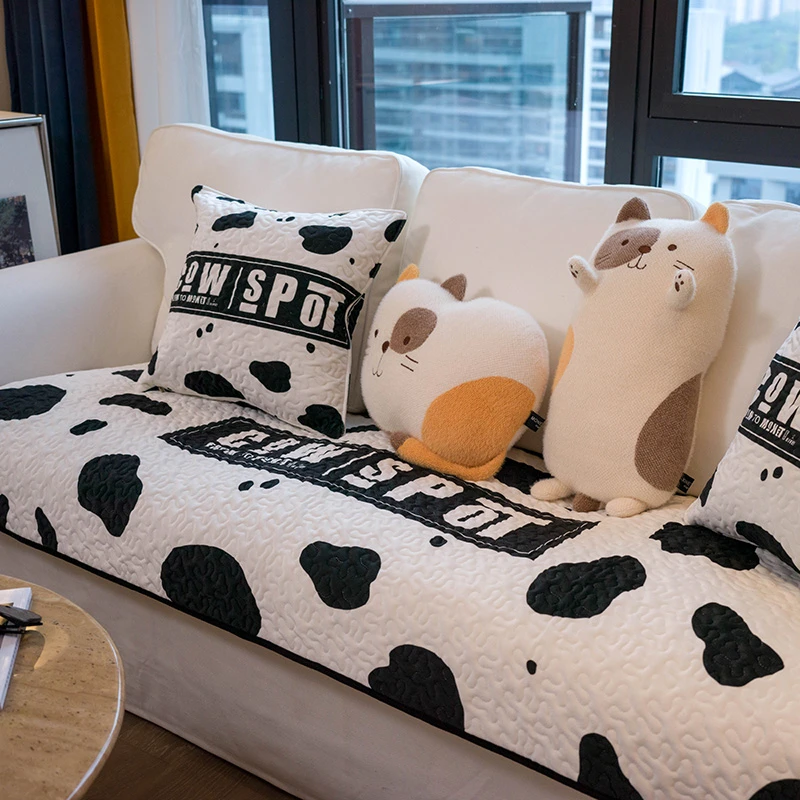 北欧现代几何斑点设计沙发垫秋冬加厚毛绒沙发坐垫客厅皮沙发坐垫