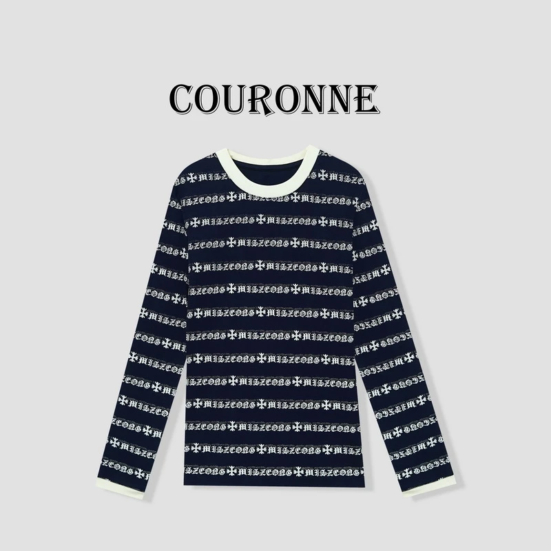 【桐桐】-潮牌条纹设计感时尚打底衫长袖上衣27127