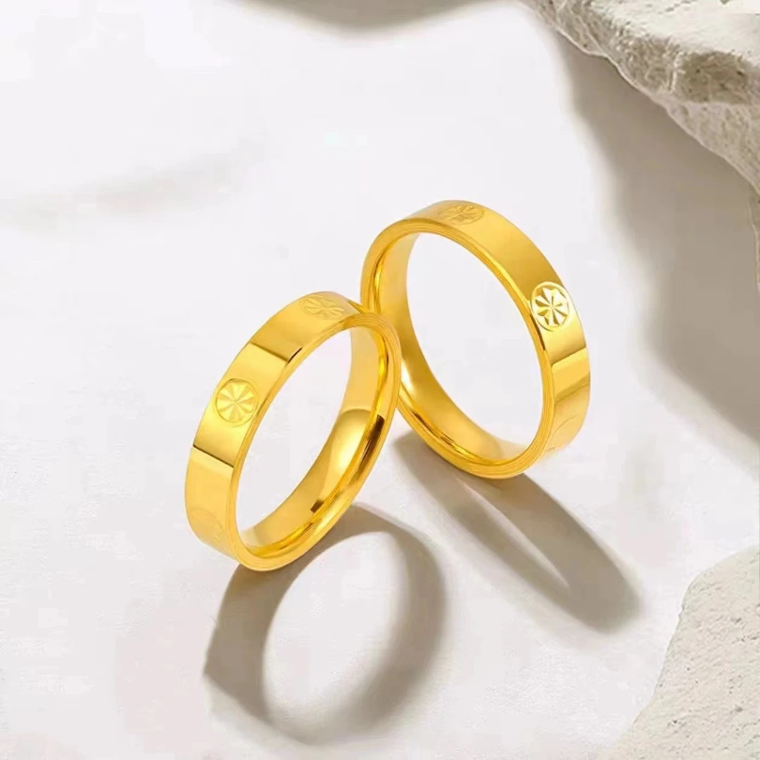 铜合金戒指 I高定I 时尚米字戒光面指环情侣卡戒