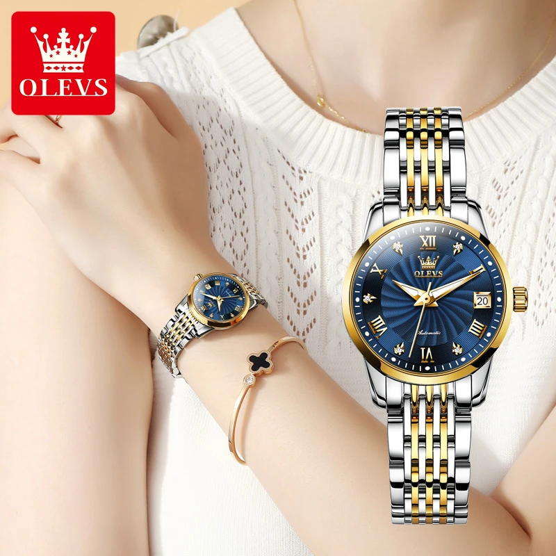 瑞士认证欧利时女士手表女款机械表高档商务女表小表盘正品防水