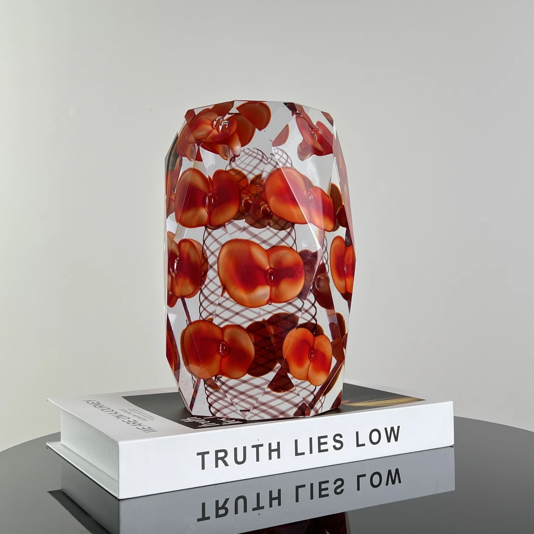 巴比特美学【繁花梦】现代简约艺术摆件意式极简轻奢手工水晶琉璃