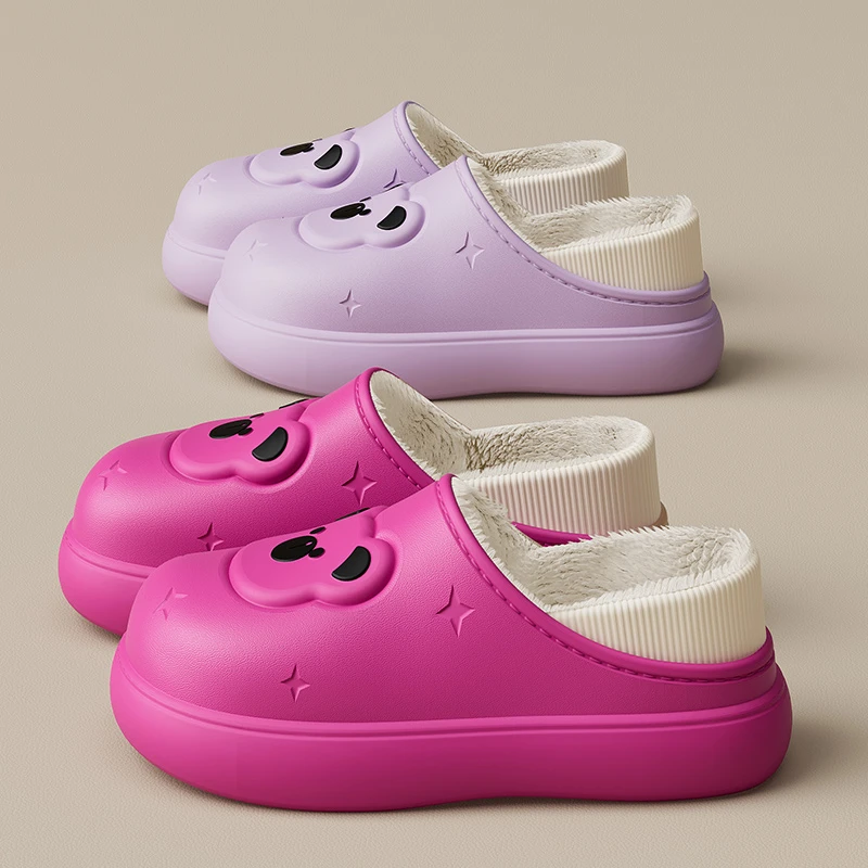 2024新款冬季居家室内棉拖保暖防滑舒适情侣毛绒拖可外穿棉拖鞋