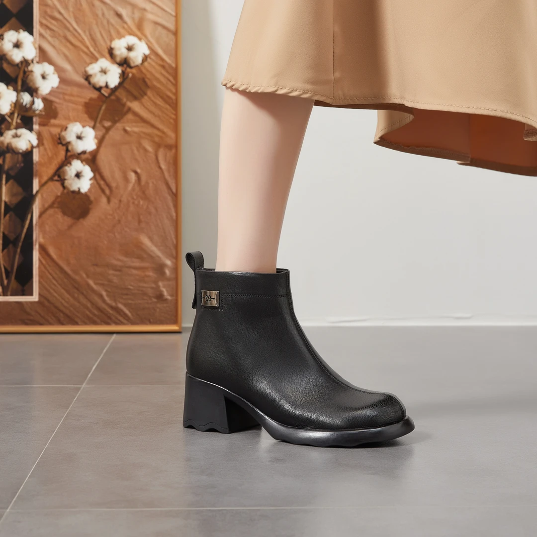 新款网络日记秋冬时尚跟靴50619