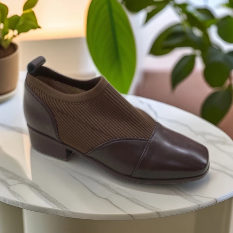 新款低跟舒服弹力裸靴632