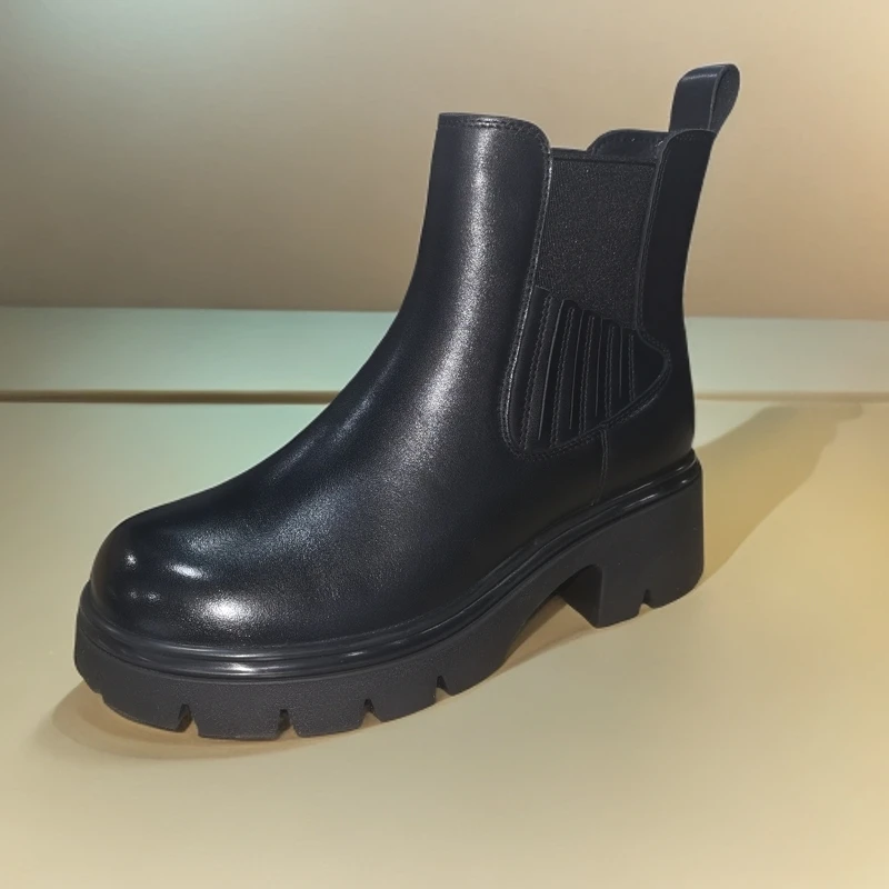 网络日记洋气厚底短靴182603