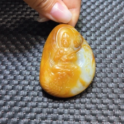 和田玉挂件未镶嵌观音