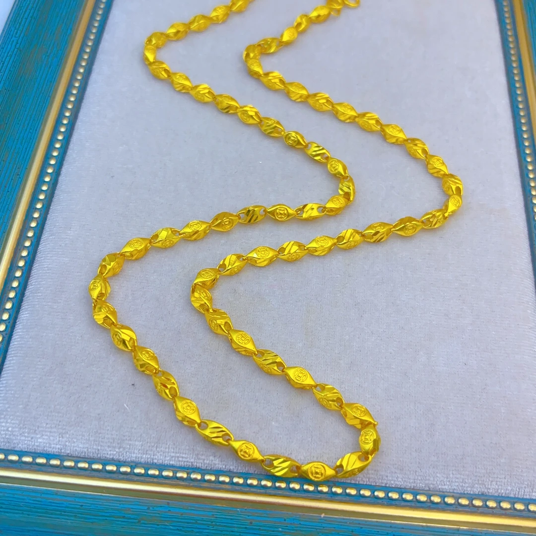 铜合金项链 47-27-1精美气质轻奢经典金色优雅简约时尚绿色