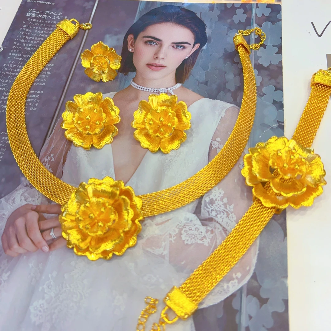 铜合金项链 410-21-3高端大气上档次婚礼必备白色轻奢百搭金色