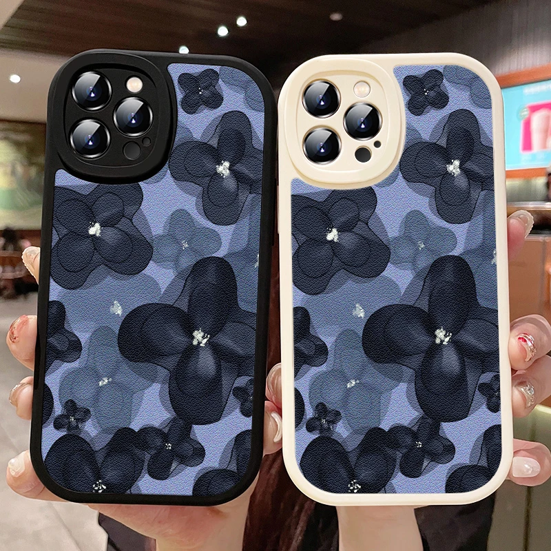 【苹果/华为/oppo/vivo/小米】山茶花小羊皮防摔全包硅胶手机壳