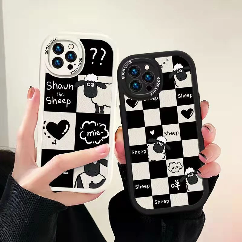 【苹果/华为/oppo/vivo/小米】肖恩羊棋盘格防摔全包硅胶手机壳