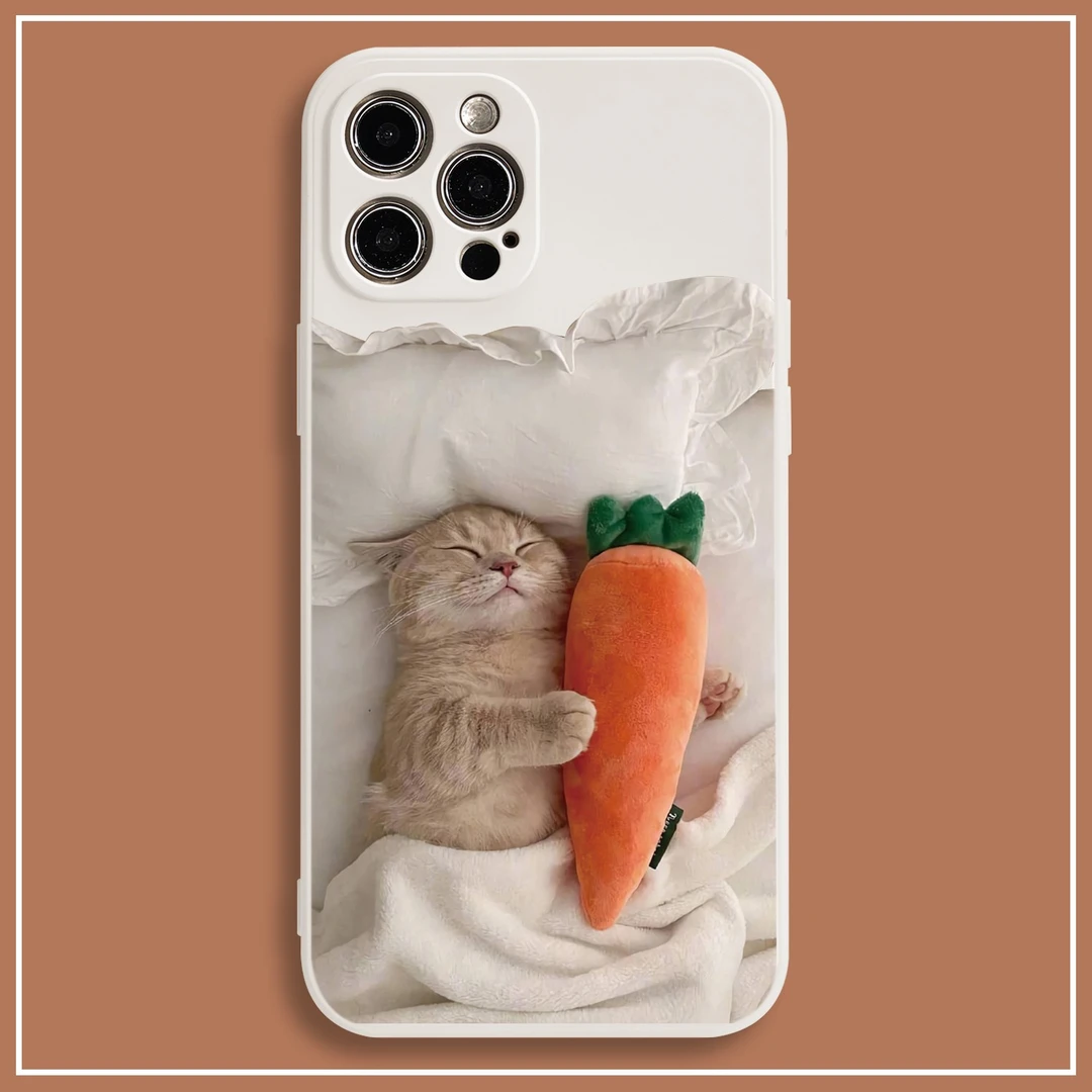 【苹果/华为/oppo/vivo/小米】可爱睡觉猫咪全包防摔软硅胶手机壳
