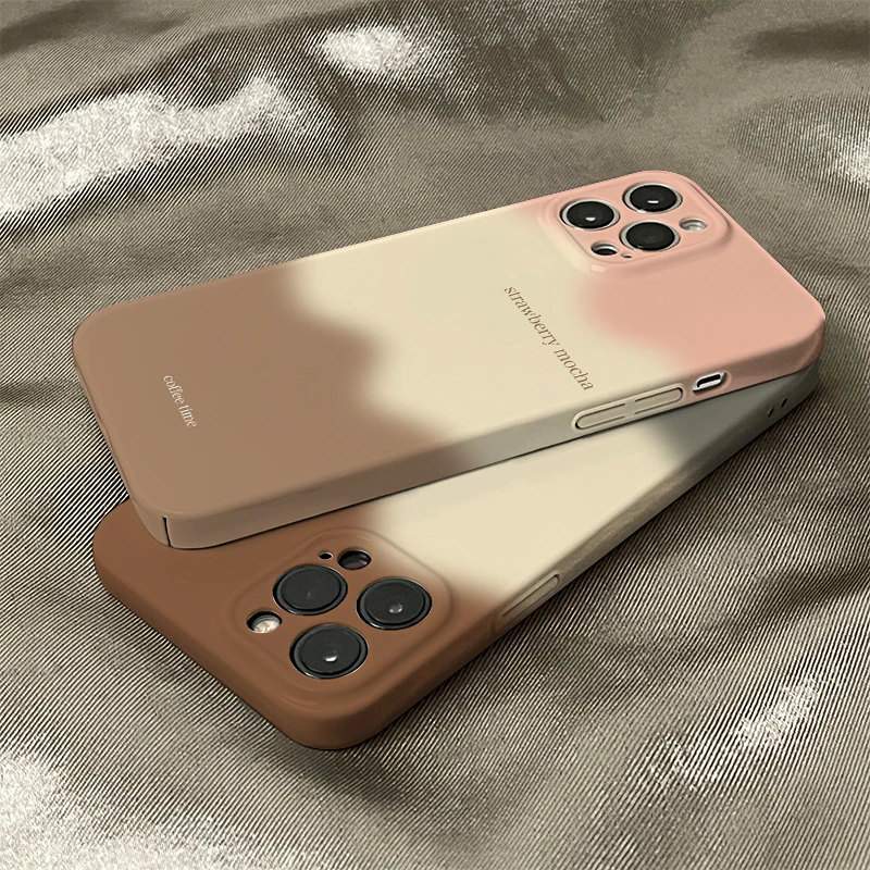适用于苹果/华为/oppo/vivo/小米个性简约抹茶拿铁全包菲林手机壳