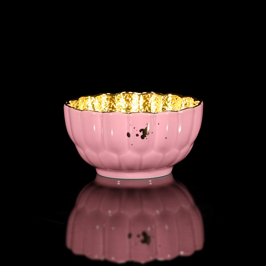 【宜景窑唐诗宝石釉系列】盏尊140CC鎏金主人杯原矿喝茶杯子品茗杯