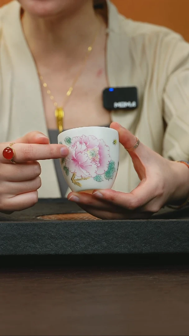【闪购商品】杯【宜景窑系列】牡丹杯子