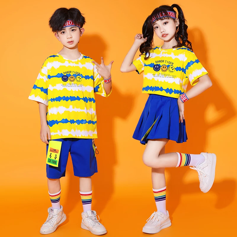 小学生啦啦队演出服国潮少儿街舞套装六一幼儿园表演服运动会服装