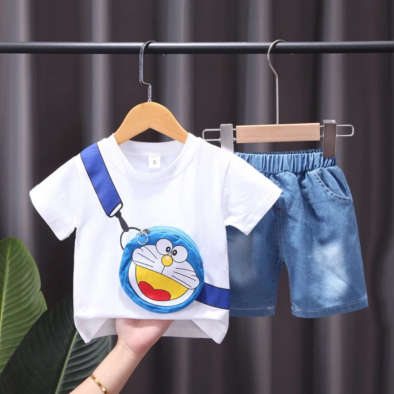 【沫沫家】男童夏装套装帅气洋气宝宝韩版夏天小孩短袖套装