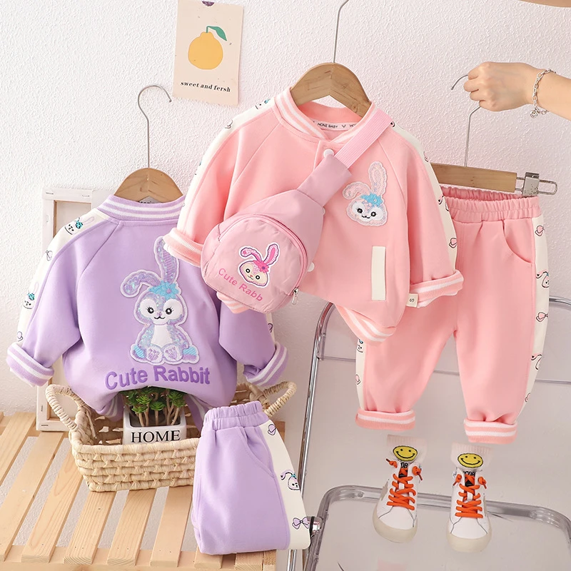 【沫沫家】女童秋装套装洋气韩版小童棒球服女宝新款运动服两件套