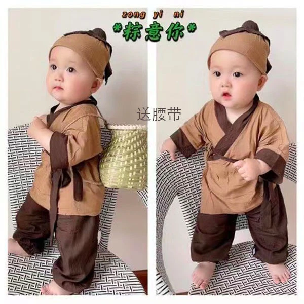 儿童套装童装汉服男女童幼儿宝宝夏季薄款古风牧童小童表演服复古