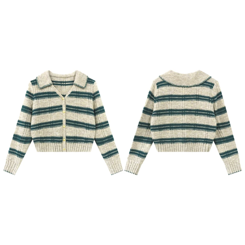 【平行线】冬季大翻领+小V领设计慵懒落肩柔化肩线上衣DM23343