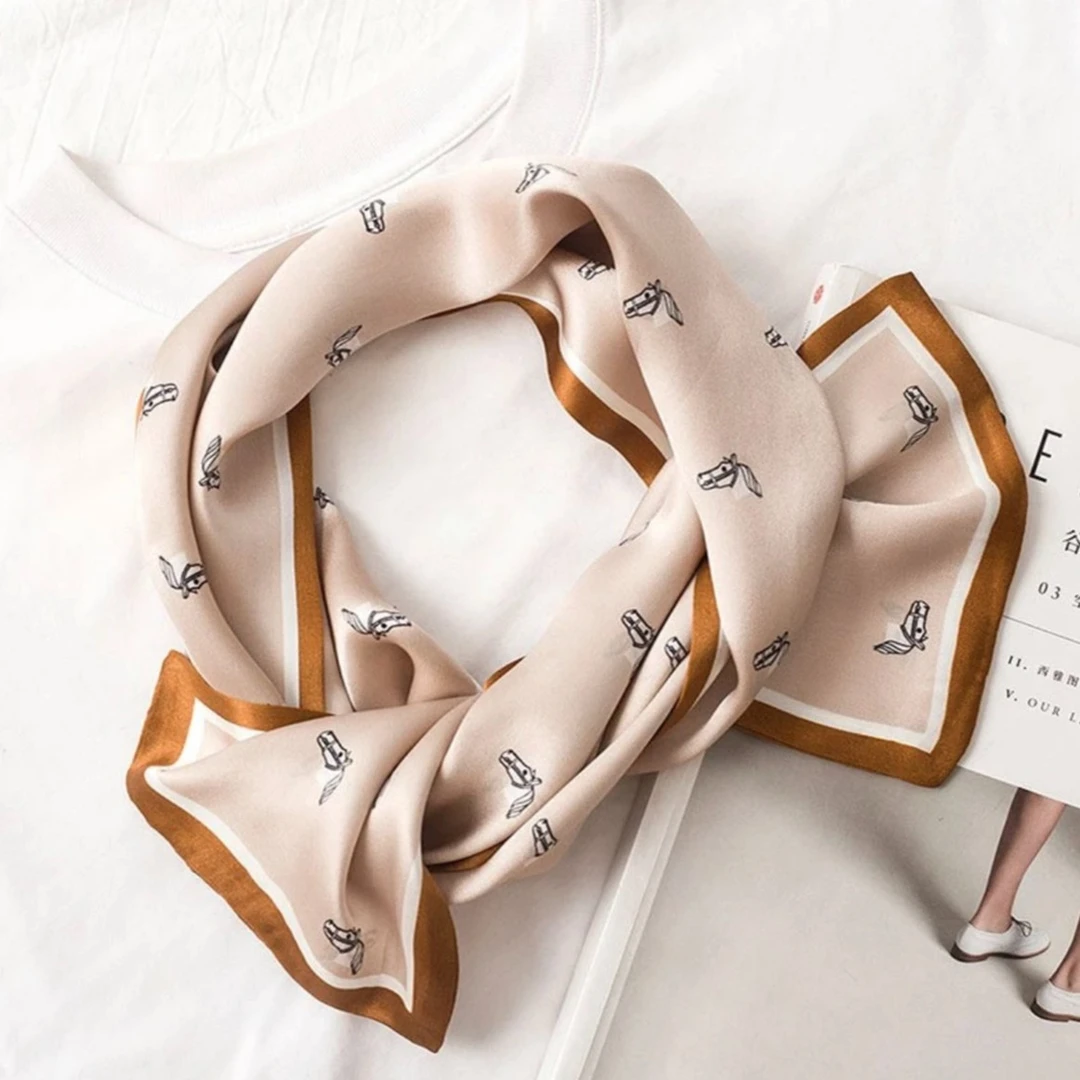 【香槟小马】细窄小丝巾女薄款春夏新款洋气时尚韩版百搭衬衣装饰